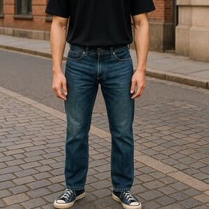 Lucky Brand Men's Dark Blue Straight Jeans, 31x32